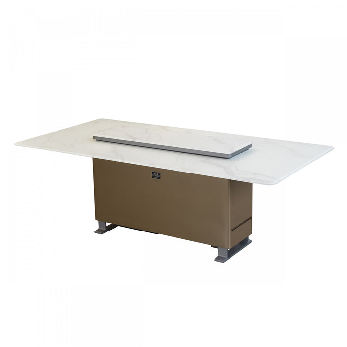 Forno Cinetico Smart Dining Table in White, 5.3 cu.ft fridge and freezer-FDTFR7044-86WHT Refrigerator
