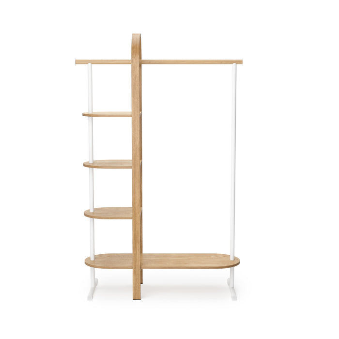 Umbra Modern Wood Bellwood Garment Rack Coat Rack - White and Natural