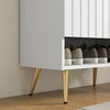 HOMCOM Narrow Shoe Cabinet for Entryway Shoe Storage Cabinet with Storage