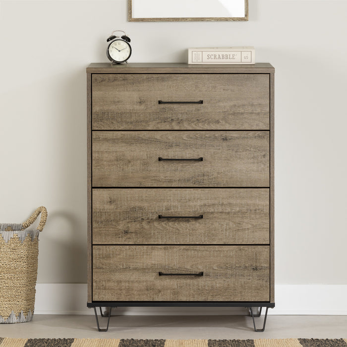 Arlen 4-drawer Chest - Weathered Oak 