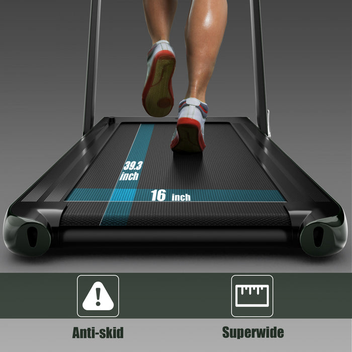 Superfit 2.25hp 2 In 1 Folding Treadmill W/ Speaker Remote Control App Green