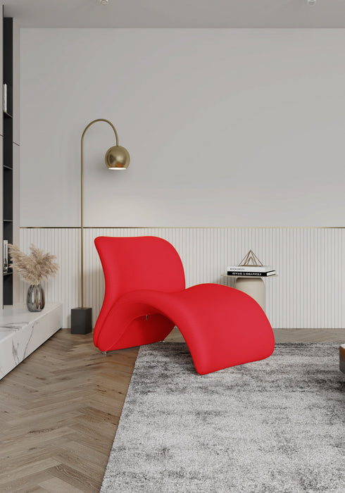 Rosebud Modern 1-Piece Accent Chair in Fuchsia, Red and Yellow