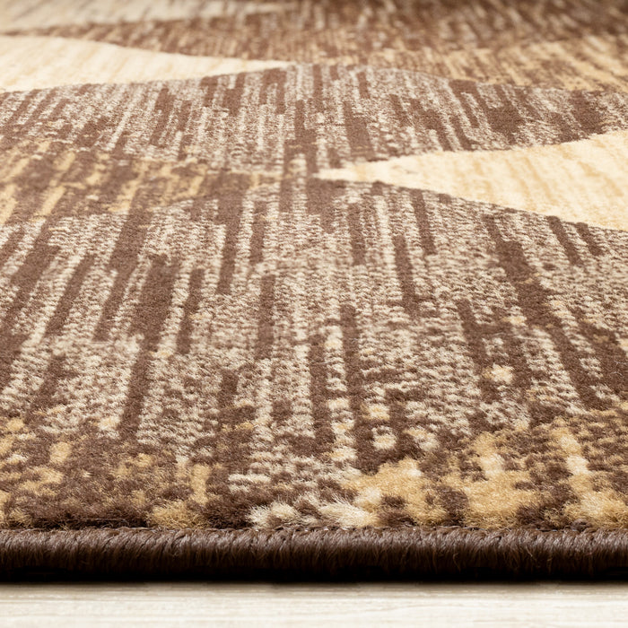 Florence Brown Beige Distressed Diamond Pattern Rug, 5'3\" x 7'5\" Indoor Area Rug