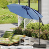 Costway 10 FT Patio Offset Umbrella w/8 Ribs Cross Base Tilt Navy Blue