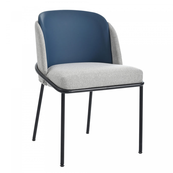 Olivia Set of 4 Modern Dining Chair with Slanted Legs and Adjustable Feet,Blue&Gray