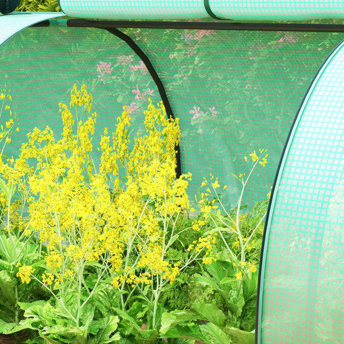 Outsunny Mini Tunnel Greenhouse With Pe Cover Garden Green Grow Shed, Green