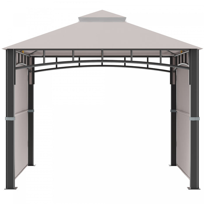 Outsunny 10' X 10' Outdoor Gazebo With Adjustable Dual Canopy, Double roof Gazebo Canopy, Three Sizes, For garden, patio, backyard, Deck, Porch