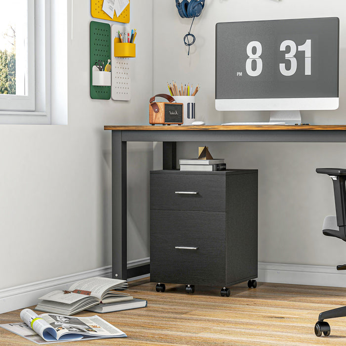 Vinsetto Filing Cabinet For Letter Or A4 Files W/ 2 Drawers Casters