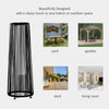Outsunny Wicker Solar Floor Lamp, 24" Solar Powered Outdoor Lamp with Auto On/Off LED Lights, IP44 Waterproof, Decorative Outdoor Lantern for Patio, Porch, Pathway, Black
