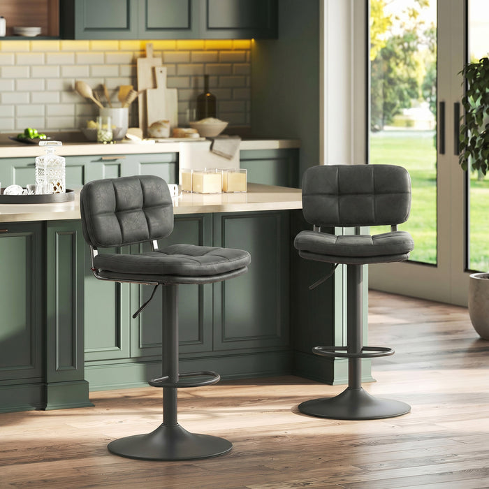 HOMCOM Bar Stools Set of 2, Adjustable Swivel Counter Height Barstools