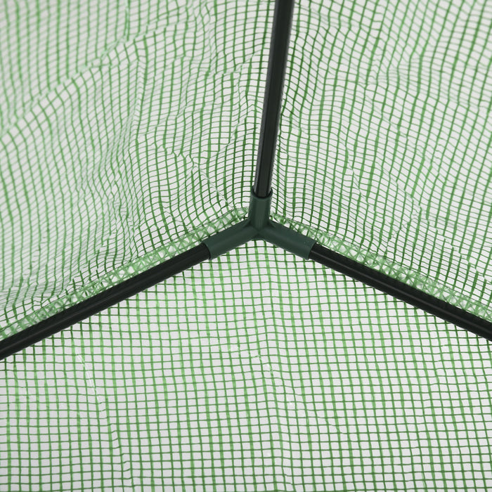 Outsunny Walk In Greenhouse For Outdoor, Portable Gardening Plant Grow House With 2 Tier Shelf, Roll-up Zippered Door, Pe Cover, 55\" W X 28\" D X 75\" H, Green