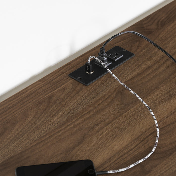 Zolten L-Shaped Desk with Power Bar - Natural Walnut