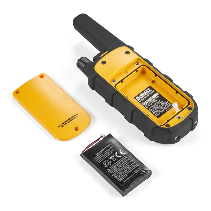 2 Dewalt DXFRS800 Work Site Walkie Talkies - 2 Watt, Heavy Duty, Long Range Indoor-Outdoor Two Way Radios + 22 Channel