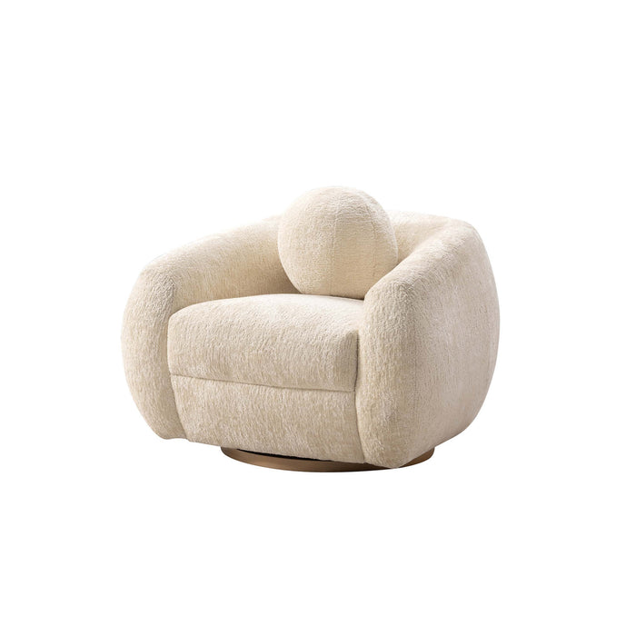 Tribeca Mid-Century Modern 2-Piece Sofa Set in Cream