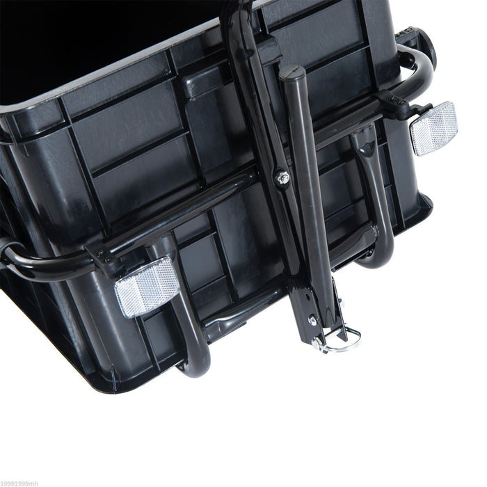 Aosom Multi-functional Bicycle Cargo Trailer Steel Large Bike Luggage Cart Carrier Black