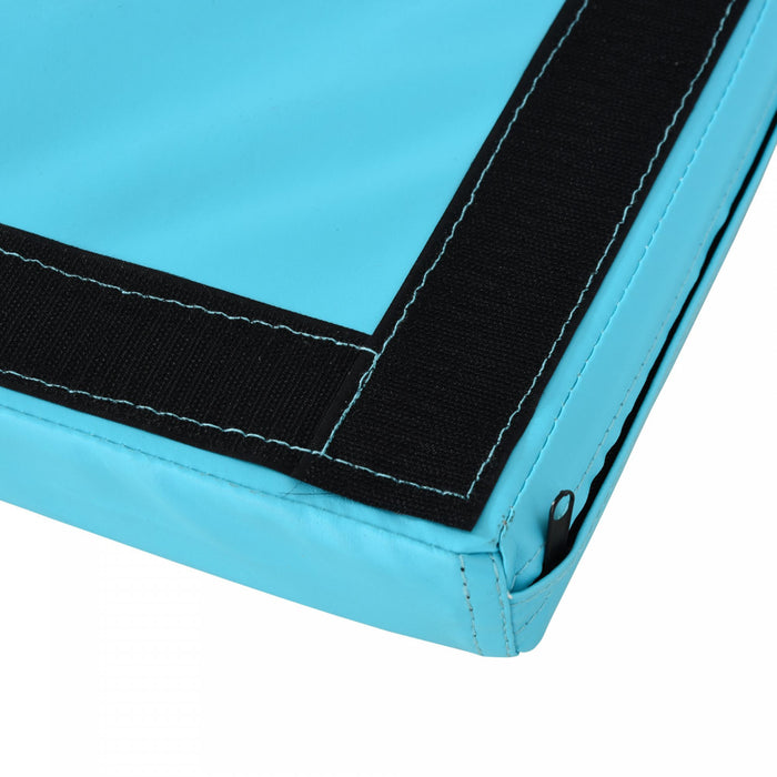 Soozier 4ft X 8ft X 2inch Tri-fold Gymnastics Tumbling Mat Exercise Mat With Carrying Handles For Mma, Martial Arts, Stretching, Core Workouts, Light Blue