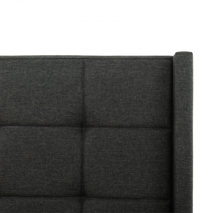 Wilder Grey Upholstered Wingback Platform Bed - Full