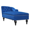 Serena Velvet Chaise Lounge with Button Tufting and Nailhead Trim, Blue | Serena Chaise Longue en Velours a Capitonnage Boutonne et Clous Decoratifs, Bleu