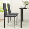 HOMCOM Dining Chairs, Set of 4, Upholstered Accent Chairs, Back, Grey