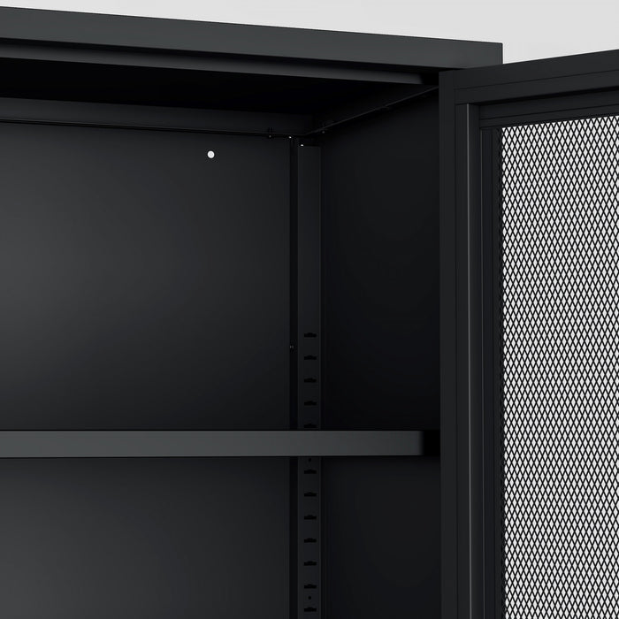 Amelia Modern 32\" Metal Accent Cabinet in Black