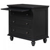 U_Style 27.6 Inch Painted Nightstand with Pull-Out Tray and 3 Drawers, Black | U_Style Table de Nuit Peinte 27.6 po avec Tiroir Coulissant et 3 Tiroirs, Noir