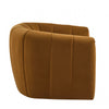 Vela Modern Velvet Swivel Club Chair with Tub Design, Black, Caramel | Vela Fauteuil Club Moderne en Velours Pivotant a Coque, Noir, Caramel