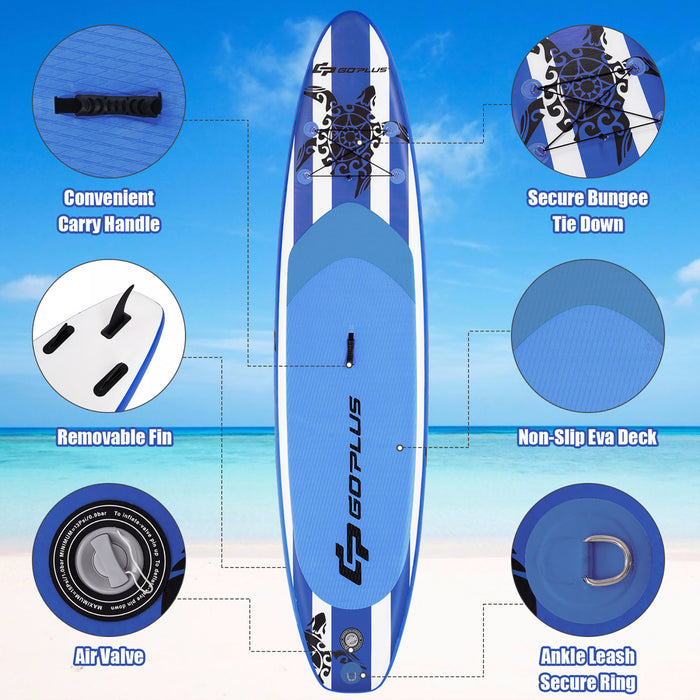 Goplus 11' Inflatable Stand Up Paddle Board Sup W/carrying Bag Aluminum Paddle