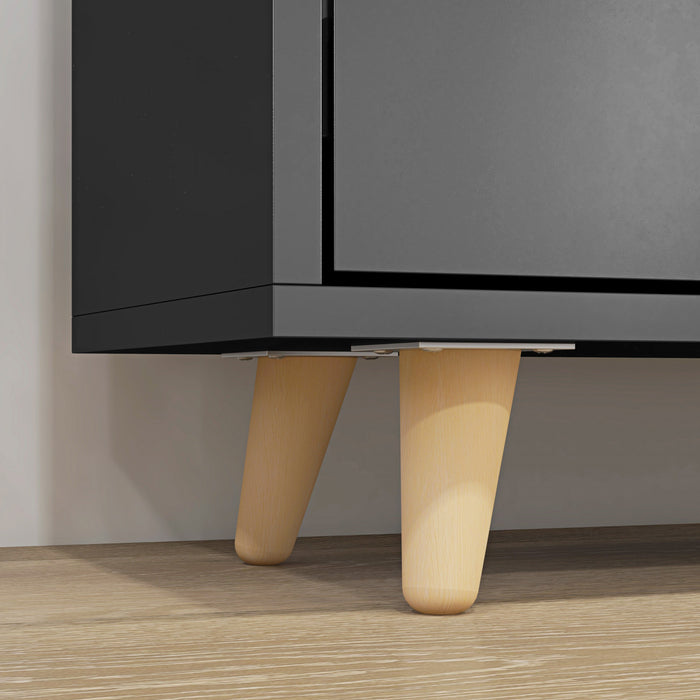 HOMCOM Narrow Shoe Cabinet with 3 Flip Doors and Adjustable Shelves, Black