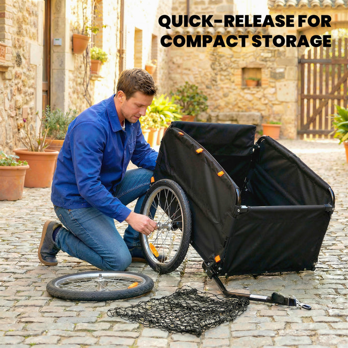 Soozier Bike Cargo Trailer, 45 Gal Bicycle Trailer with Cargo Net