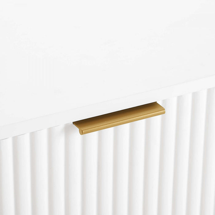 Dumbo Modern 20\" Fluted Nightstand in White (2-Drawer)
