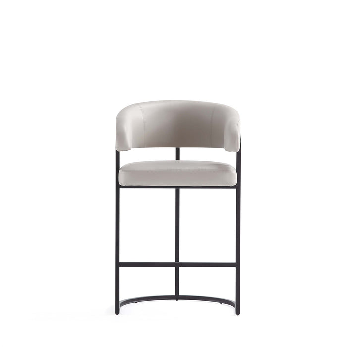 Augusta Modern Metal Upholstered Counter Stool in Light Gray - Set of 3