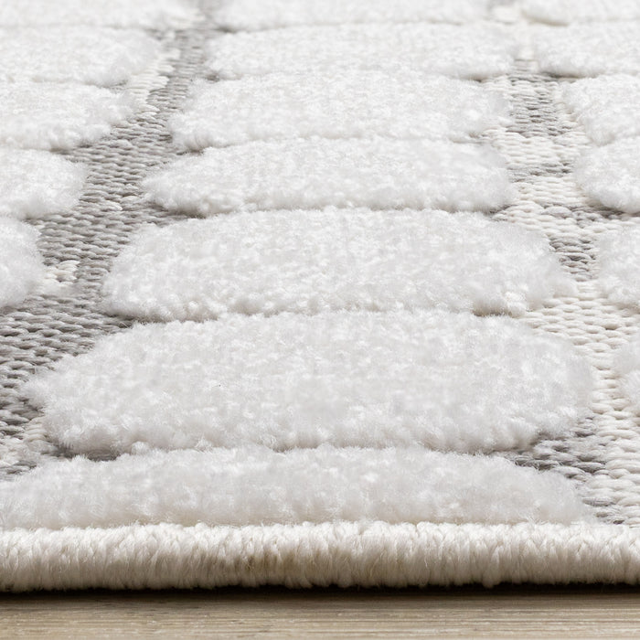 Oslo White Great Pebble Patterned Rug, 7'10\" x 10'6\" Indoor Area Rug