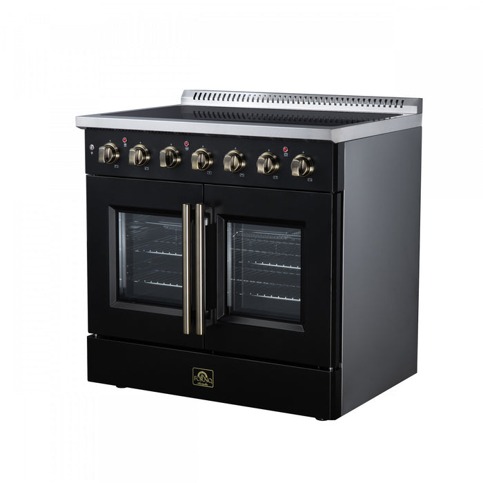 Galiano 36 Inch French Door Electric Range, 5 radiant burners, 5.36 cu.ft., Black - FFSEL6917-36BLK