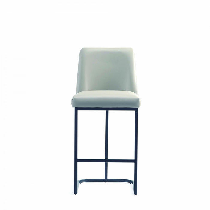Serena Modern Metal Upholstered Counter Stool in Light Gray Bar Stool