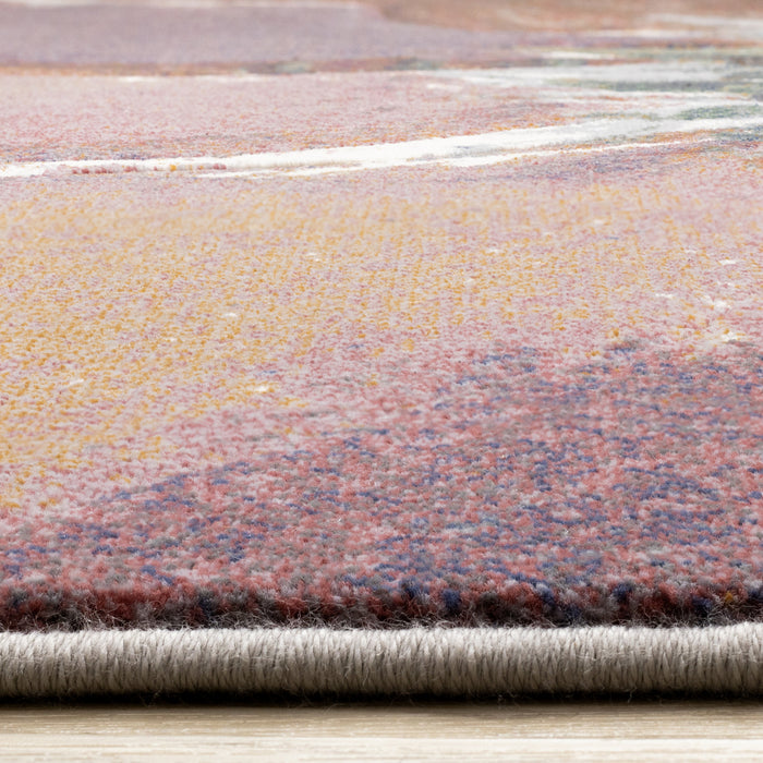 Amelia Dense Cream Pink Purple Floral Area Rug - 5'3\" x 7'7\"