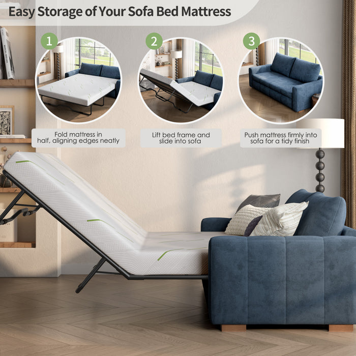 Mason 4-Inch Gel Memory Foam Sofa Mattress, Full Size -White