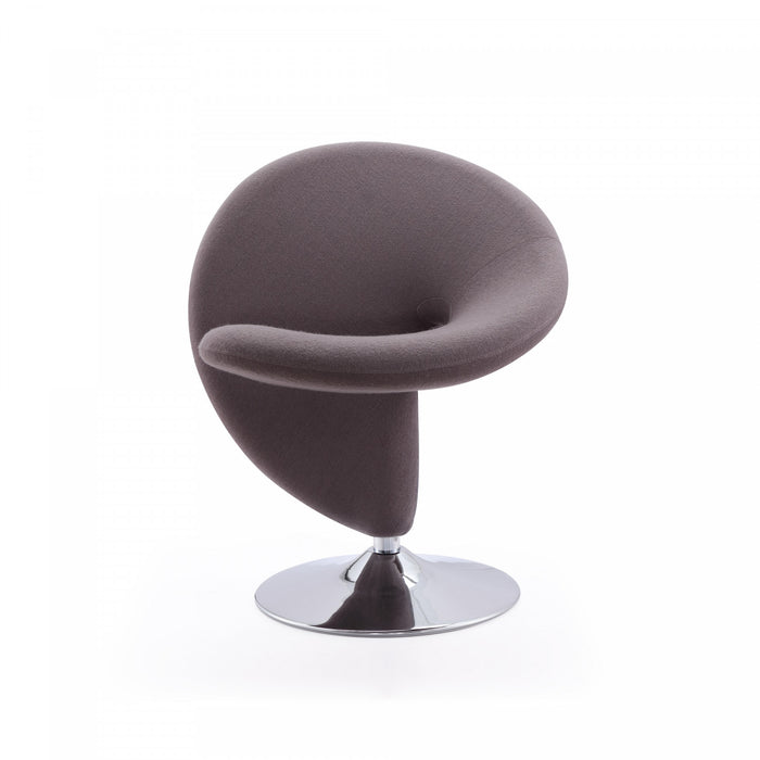 Curl Modern Wool Blend Swivel Lounge Chair in Gray - Set of 2
