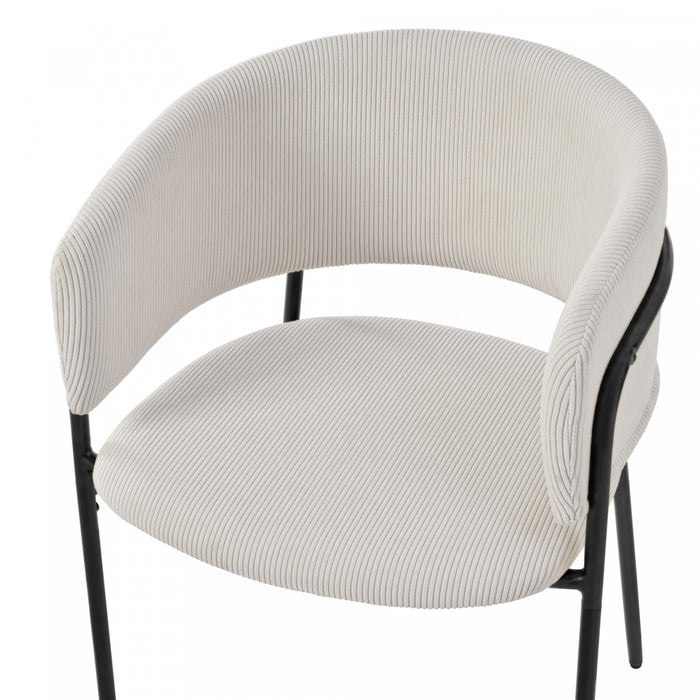 Ethan Set of 6 Modern Corduroy Upholstery Side Chair with Angled Legs and Adjustable Feet,Beige Dining Chair