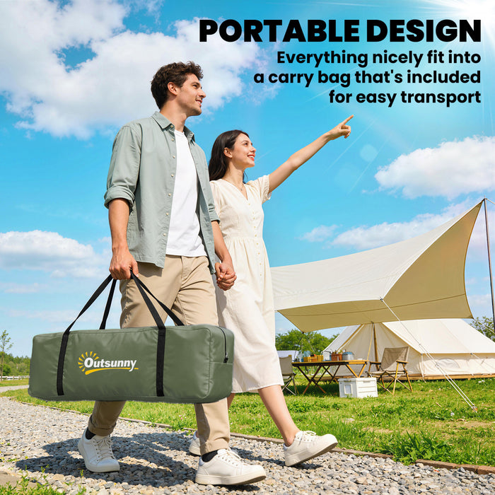 Outsunny Camping Tent, 6 Person Tent with 2 Bedroom, Rainfly, Dark Green