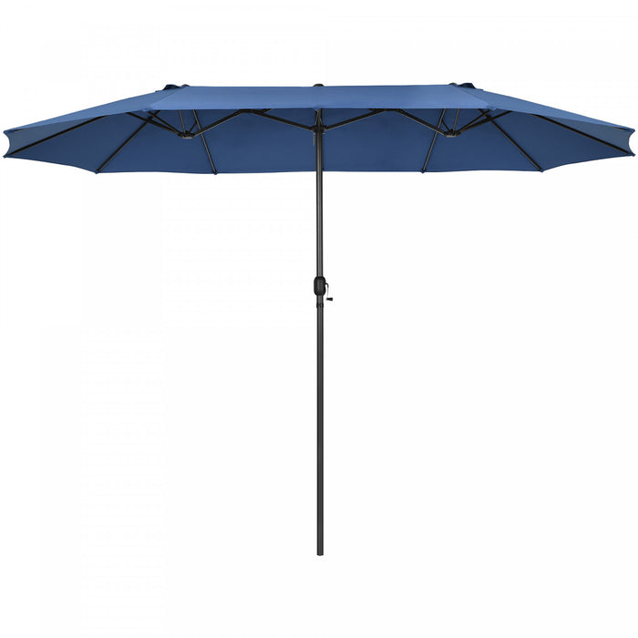 Costway 15FT Patio Double-Sided Umbrella Crank Outdoor Garden Market Sun Shade Navy