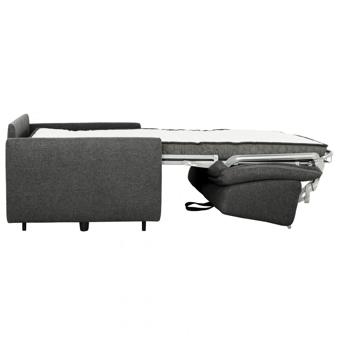Brix 70 in. Textured Weave Euro Sofa Bed with Memory Foam Mattress - Graphite