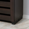 HOMCOM Shoe Storage Cabinet with Slatted Doors for 15 Pairs of Shoes Brown