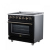 Forno Massimo 36 Inch Freestanding Electric Range, 5 radiant burners, 5.36 cu.ft., Black- FFSEL6020-36BLK | Cuisiniere electrique Massimo de 36 po, 5 foyers radiants, 5,36 pi³, noir – FFSEL6020-36BLK