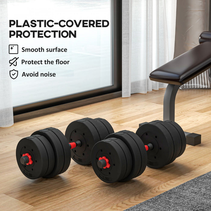 Soozier 66lbs Adjustable Dumbbells Weight Set for Body Fitness