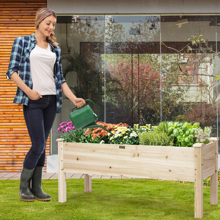 Costway Raised Garden Bed Elevated Planter Box Wood For Vegetable Flower Herb