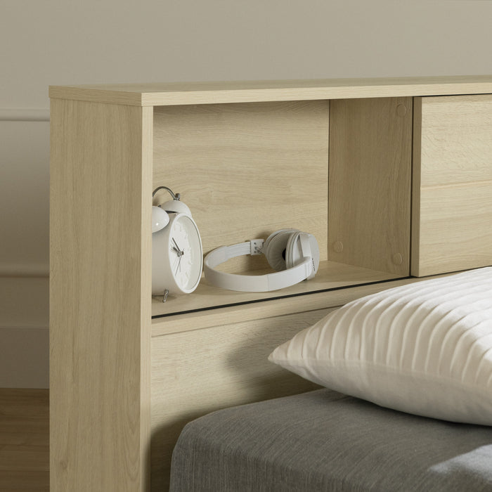 Noah Bookcase Headboard Bleached Oak - South Shore