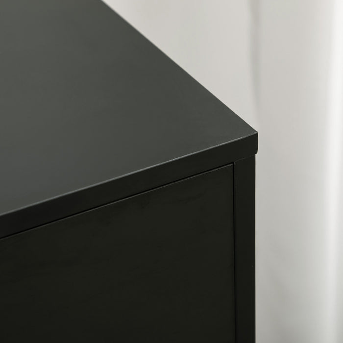 HOMCOM Modern Mobile 5-Drawer Chest with Door, Office Storage Cabinet Black