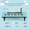 Costway 37 Keys Kids Piano Keyboard Portable Musical Toy with Microphone & Music Stand Blue