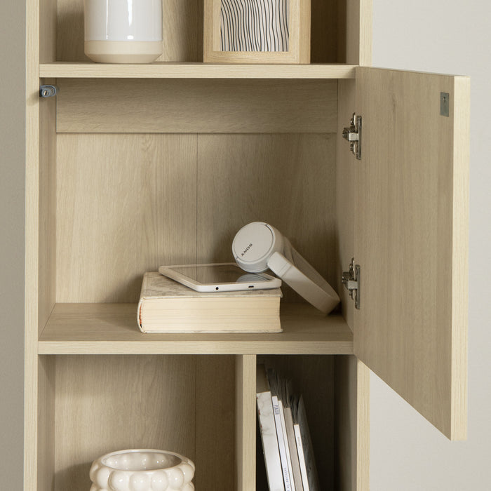 Liora 5-shelf Narrow Bookcase - Bleached Oak 