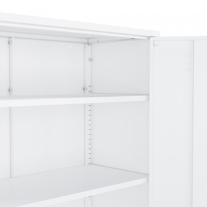 Naomi Modern 2-Piece Metal Storage Cabinets in White
